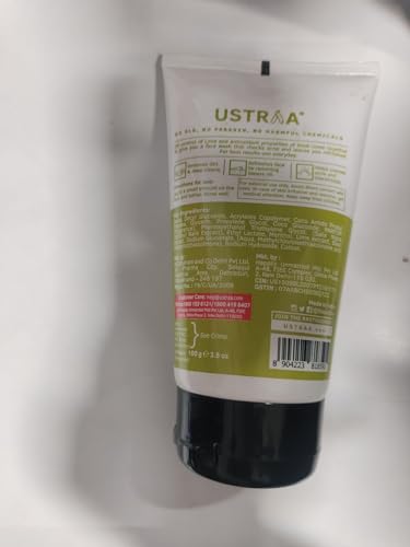 Image of Ustraa Face Wash - Oily Skin - 100g | With Basil & Key Lime - For Acne-Prone Skin | Checks Acne & Blackheads & Face Wash Acne Control - With Neem & Charcoal - 100g - Oil control, Prevents Acne