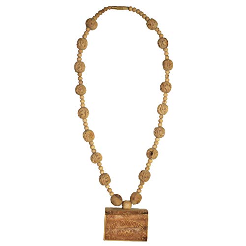 Tulsi Kanthi Mala pendentif bois collier perles traditionnelles chapelet