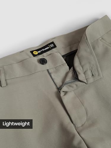 Image of Beyoung Men's Japanese Pants | Slouchy Fit 4 Pocket Classic Trousers for Men | Lightweight & Wrinkle-Resistant Formal Wear