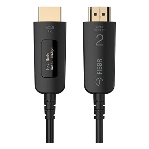 FIBBR UltraPro3 HDMI v2.1 Optical fiber 33FT/10M, 8K60Hz video cable engineering home decoration embedded projector 10K TV power amplifier set-top box connection cable Cover