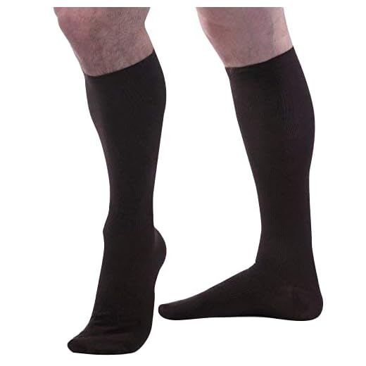 Allegro Men’s 15-20 mmHg Essential 103 Ribbed Compression Support Socks, Comfortable Support Garments for Men