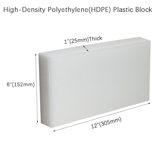 Image of 1 Pcs HDPE Plastic Sheet 1 inch Thick,Size 1 inch x 6 inch x 12 inch,High-Density Polyethylene(HDPE) Plastic Block for Machining,Home Improvements,DIY Projects (White)