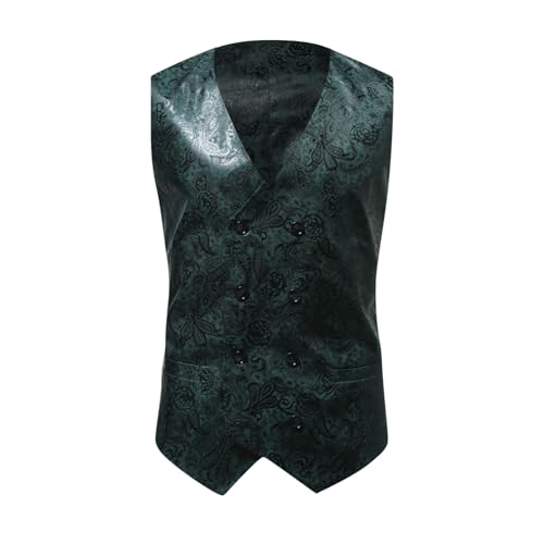 Chaleco para hombre de traje ajustado con elegante patrón negro 1