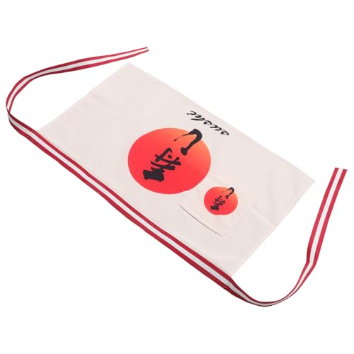 Demi-tablier japonais de cuisine avec poches pour chef et barbecue