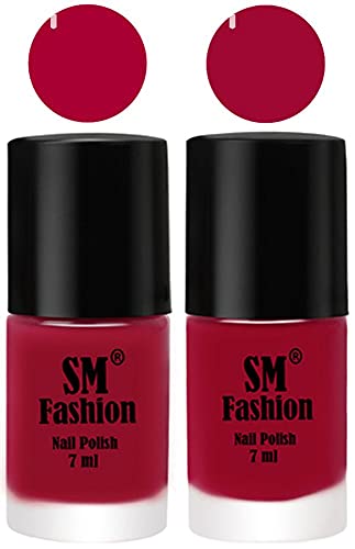 Image of Long Lasting Nail Polish | Nail Paint Combo 7 ml Each) - Set of 2 Dark Magenta-Pure Wine