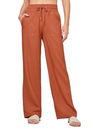 Image of Willit Women Linen Pants Wide Leg Palazzo Trousers 29 inch /31 inch / 33 inch