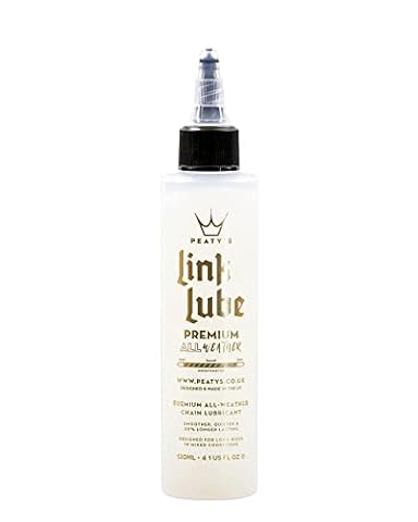 Peaty's Premium Link Lube Smar do łańcucha rowerowego na każdą pogodę - ultra gładki łańcuch, kaseta i koła zębate - 120 ml, biały