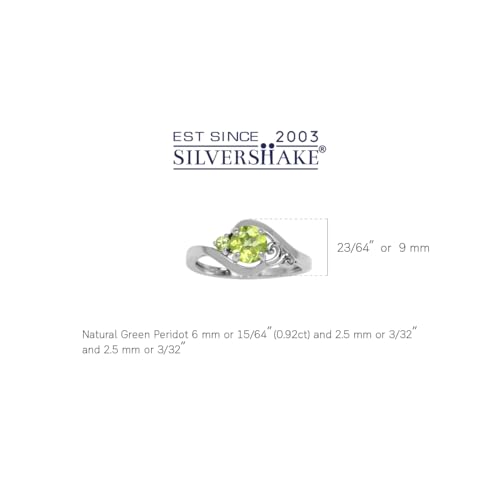 Silvershake 6MM Round Shape Gemstone White Gold Plated or Yellow Gold Plated 925 Sterling Silver Engagement Promise Ring Jewelry for Women2