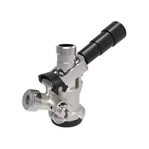 FASTFERMENT D System Keg Coupler, Heavy Duty Beer Keg Tap Coupler, Sankey D System Beer Tap Coupler with Safety Pressure Relief Valve, Sankey Keg Coupler with 304 Stainless Steel (304 SS) Lever Handle Cover