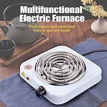 Image of KANUPRIYA Electric Charcoal Burner Hot Plate 1000W Electric Sigdi | Instant Coal Heater Sigdi | Fast Heating Stove for, Coffee & Tea | Multipurpose Hot Plate for Home & Kitchen