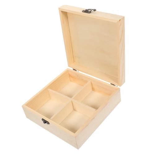 Cabilock Wooden Divided Tea Bag Storage Box Elegant Compartment Organizer for Tea Bags Snacks More Home Supplies for Kitchen Restaurants Coffee Shops