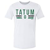 500 LEVEL Jayson Tatum Shirt - Jayson Tatum Boston Font G (White, Large)