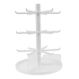 NOLITOY Portagioie ad Albero Multifunzione in Metallo Stabile con Vassoio Porta Anelli e Ganci per Collane e Orecchini, Espositore Portachiavi da Tavolo Salvaspazio per Ingresso