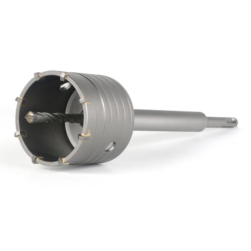 Image of BINOTA 70 mm (2-3 /4 inch) Concrete Hole Saw with SDS-Plus Shank | Tungsten carbide drill bit; SDS-Plus shank (220 mm); Cross-type center drill; Dry drilling for concrete /brick /stone /masonry