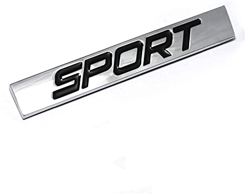 1Pc 3D Metal Sport Emblem Premium Car Side Fender Rear Trunk 3D Metal Badge Decals Car Styling Fender Trunk Lid Nameplate Sticker Decoration (Silver Black) #TOP2