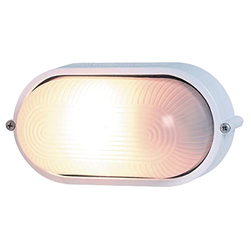 REV Ovalleuchte - Kellerlampe-Wandlampe oval, IP44, E27 Fassung für Leuchtmittel bis max. 60W, weiß