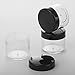 Refillable Cosmetic Sample Jars - 100 Pack 20g (0.7oz) Black Small Travel Containers with Lids + 10 Mini Makeup Spatulas - BPA Free