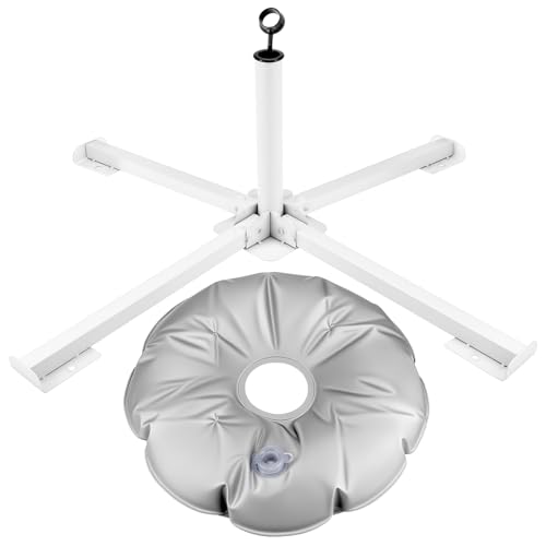 QWORK Umbrella Base Holder Heavy-Duty Beach Umbrella Stand with Extra Weight Bag for Umbrellas Flags