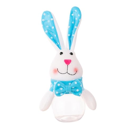 Easter Candy Jar Cookie Jar with Airtight Lid Candy Bowl Gift Box Treat Box Tea Canister for Gifts Chocolates Cookies Kitchen, Blue Bunny 24x7cm