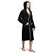 Produktbild Twinzen Bademantel Herren Frottee Velour Schwarz - Baumwollsamt Morgenmantel - Baumwollvelours OekoTex Extra Weich Größe M