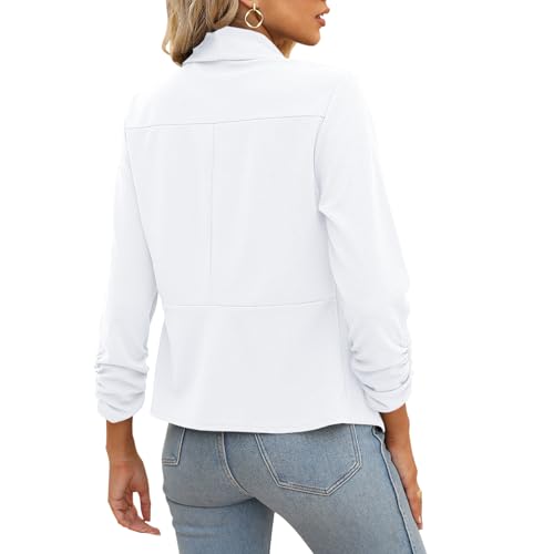 Image of POGTMM Women 3 /4 Sleeve Blazer Open Front Cardigan Jacket Work Office Blazer