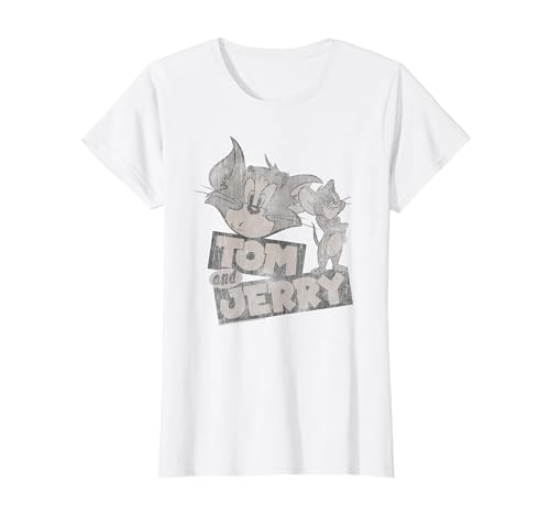 Image of Tom & Jerry Cartoon T-Shirt, Women, White, XX-Large