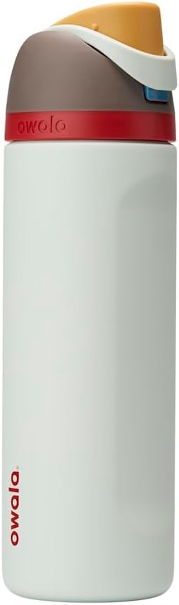 Image of Owala FreeSip Insulated Stainless Steel Water Bottle with Straw, BPA-Free Sports Water Bottle, Great for Travel, 24 Oz, Boneyard (Pack of 6)