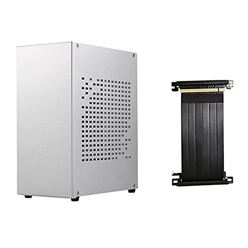 Gabinete para PC A07 Mini ITX, chasis HTPC, carcasa de plata con puerto USB 3.0 y cable de extensión para tarjeta gráfica (B) miniatura 1