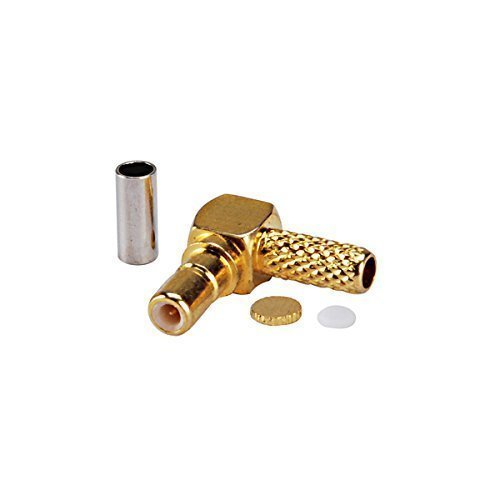 5pcs Rf Electronics Wire Terminal Coaxial Cable Copper Alloy Connector Ssmb Jack Right Angle Crimp for Rg174 Rg316 Rg100 Ships from USA