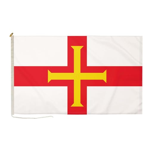 Drapeau Guernesey 50x30 cm avec corde et bascule pour mât extérieur résistant