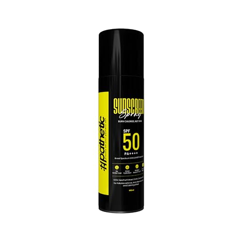Image of Pathetic Sunscreen Spray SPF 50 PA++++ 100ml | Broad Spectrum UVA UVB Protection | Water & Sweat Resistant | Lightweight No White Cast Sunscreen for Outdoor Use