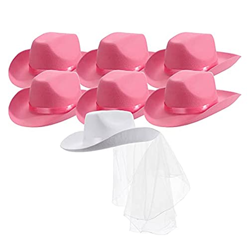 Chapeau de cowboy pour femme Morain lot de 2 fedoras blancs pour un look d'EVJF réussi