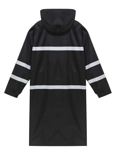 Mens Long Rain Coats Hooded Raincoats Safety Rainwear for Waterproof Work Rain Jacket Poncho4