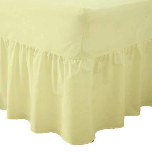 Comfy Nights Plain Dyed Polycotton Easy Care Valance Fitted Sheet In 19 Colors (King, Lemon)