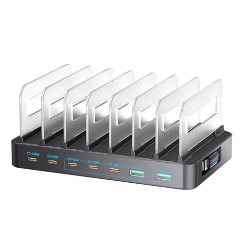 Chargeur de bureau 288W résolvant le désordre des câbles avec technologie GaN 8 ports