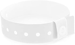 SRF - Pack 100 pulseras de vinilo - Plástico para eventos color blanco