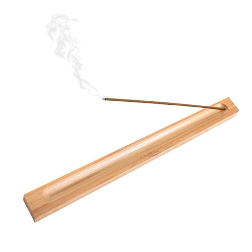 竹製 横置き香炉 線香皿 天然無塗装 癒し/香道/茶道用 書斎・ヨガ・仏壇インテリア置物 (1 個)