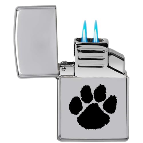 Encendedor antorcha doble llama con diseño de huella miniatura 1