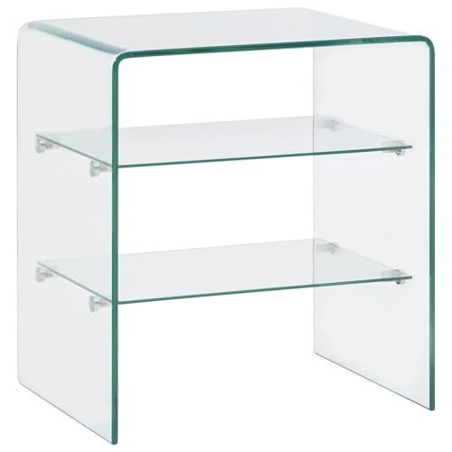 vidaXL Table Basse Table d'Appoint Table de Salon Bout de Canapé Table de Canapé Maison Intérieur Salle de Séjour 50x40x56 cm Verre trempé