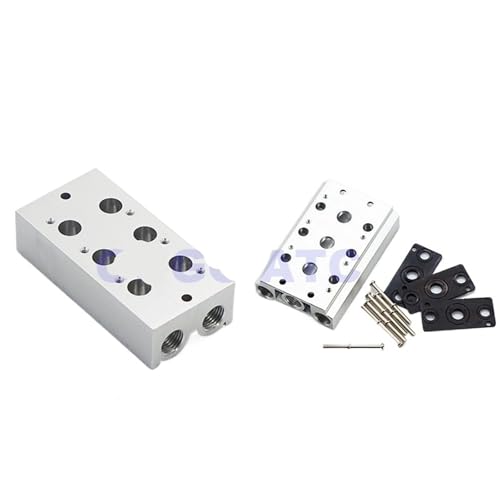 Plaque de base pneumatique 200M-6F pour monter 6 vannes 3V - 2