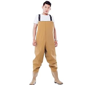 Borst Waders Broek Hunting Fishing Waders voor Mannen Vrouwen met Laarzen Waterdicht Geïsoleerd Lichtgewicht voor Hunting Vliegvissen,Geel,44