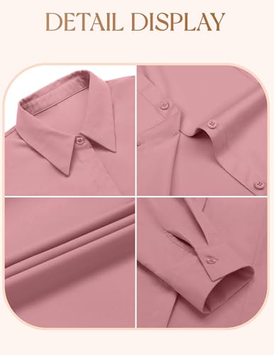 Image of IN'VOLAND Women Plus Size Button Down Shirts Long Sleeve Office Work Blouse
