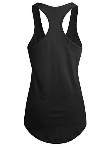 Womens Active Racerback Tank Top Soft Casual Sleeveless Workout Gym Yoga Tee Shirt Jersey (X-Large, 3hcb01_Black)