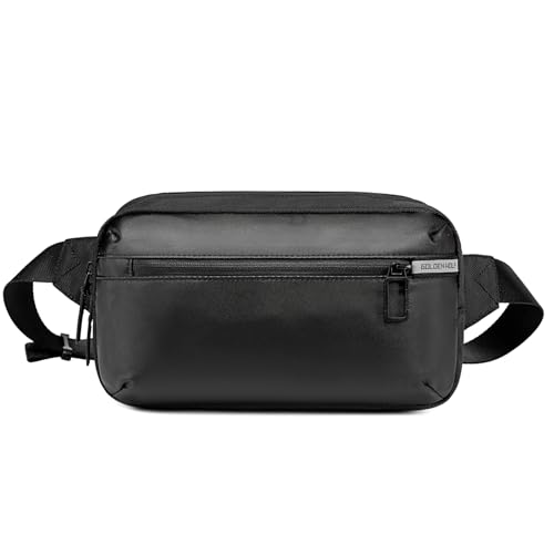 Image of Golden Wolf Chest Bag for Men 2L Sling Bag for Mobile Phone Passport Crossbody Bags Sleek Side Bag Water-Resistant Fanny Pack for Office Casual Daily Use
