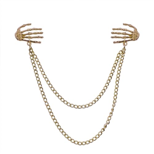 Image of Vintage Skeleton Hand Brooch Pin for Women Men,Halloween Skull Hand Brooch Pin Cosplay Halloween Costume Accessories