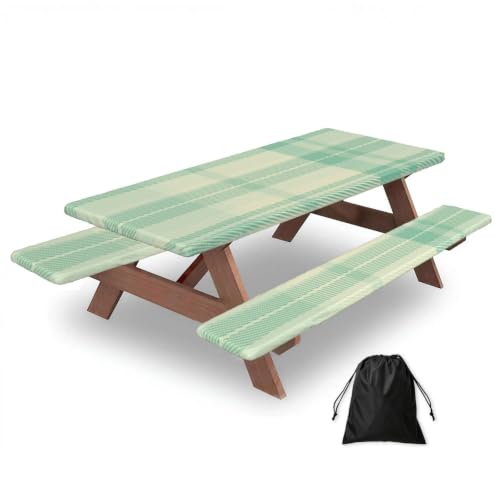 Mantel de picnic con fundas para mesa rectangular de 6 pies 2
