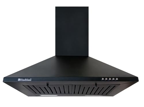 Image of SPIRIT BF-60 Kitchen Chimney Range Hood, Wall Mount, Black, 3 Speed Settings