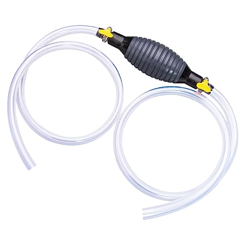 ULTECHNOVO Bomba manual de extracción de aceite y transferencia de gasolina con manguera flexible de 2 metros, resistente al aceite a altas temperaturas, para combustible, agua, portátil para coche y