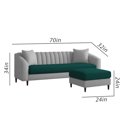Image of Casaliving Doraldo 4 Seater L Shape Convertible Sofa Set for Living Room, 3 Seater & Ottoman Modular Sectional Couch for Small Space (Pine Grey Colour) Fabric