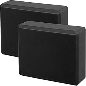 KOMUNJ 2pcs Yoga Blocks, 9.05x 5.9 x2.95 inches,High Density Professionals Yoga Classes Home Exercise Fitness Non-Slip Grip – Eco-Friendly
